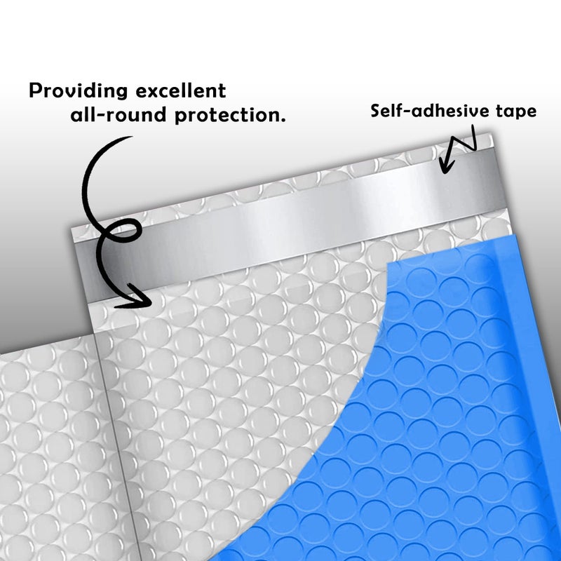 Yens Poly Bubble Mailers 6x10 25 Pack Blue Waterproof Self Seal Adhesive Shipping Bags, Cushioning Padded Envelopes for Shipping, Mailing, Packaging Usable 6x9 - Image 3